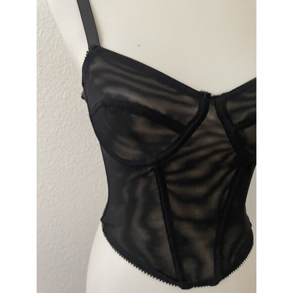 Mono B Corset Lingerie Top Sheer Stretch - Picture 3 of 9